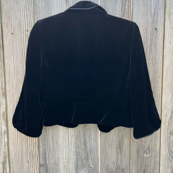 ANN TAYLOR LOFT Black Velvet Blazer Jacket with Silk Trim Women’s 8 - Picture 11 of 12